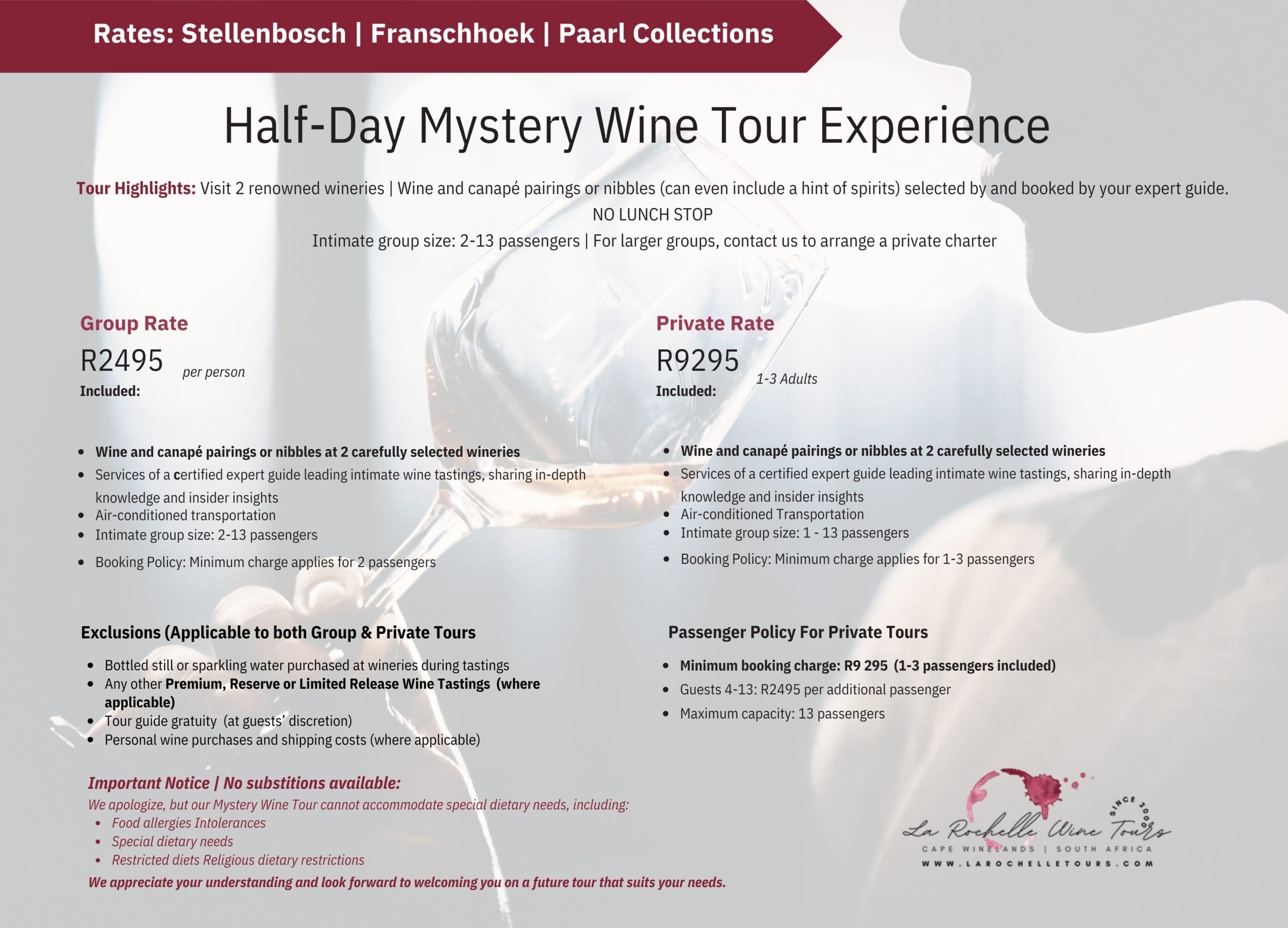 Half Day Mystery Wine Tours