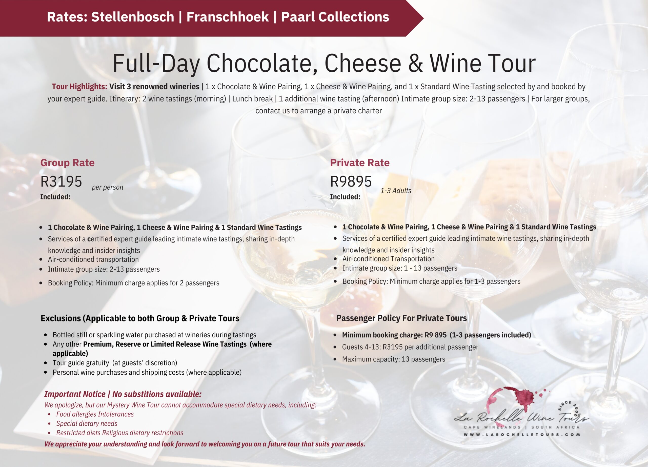 Full Day Chocolate Cheese Tour 