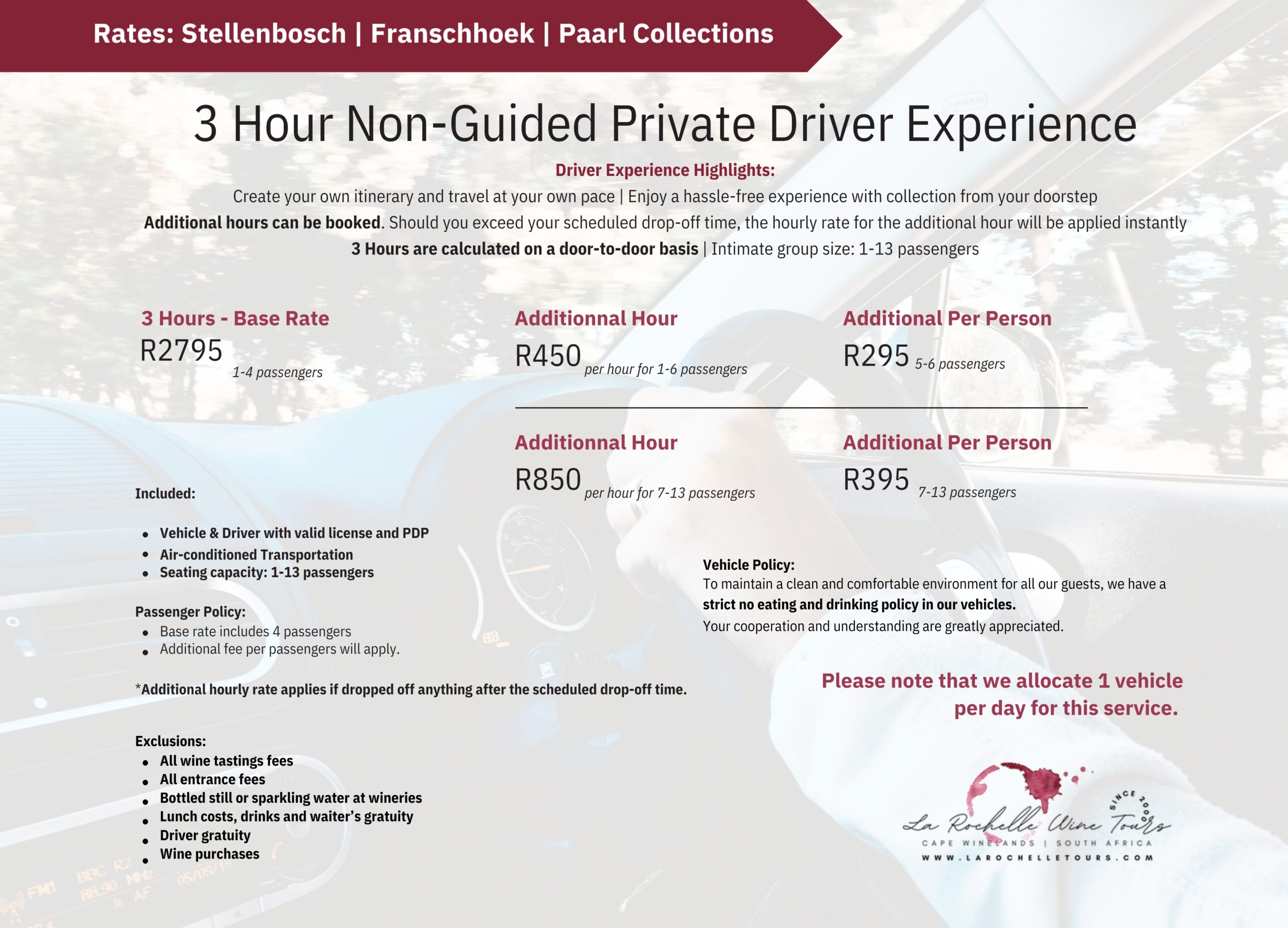 3 Hours Non-Guided Driver Service