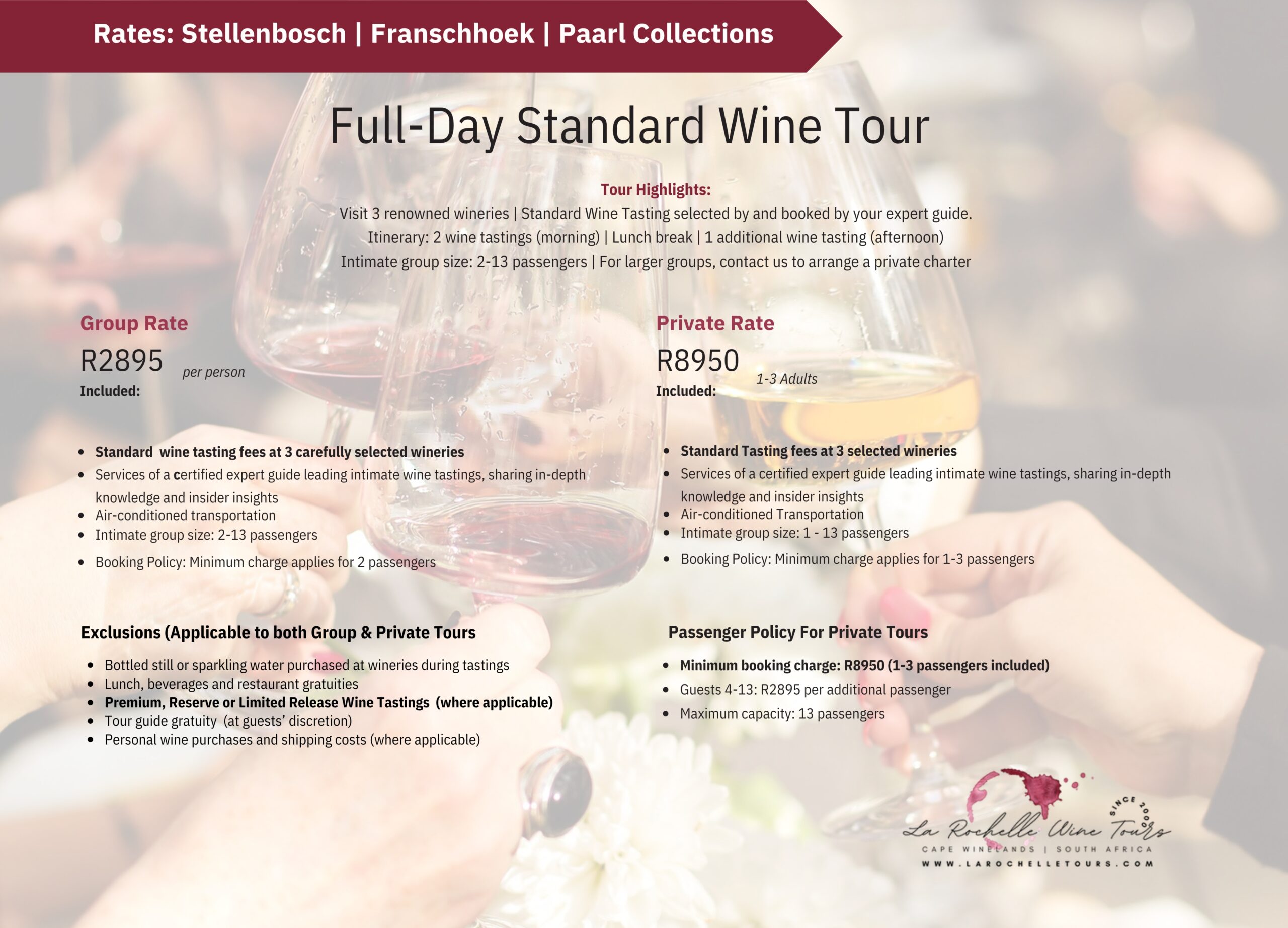 La Rochelle Tours Full Day Standard Wine Tours